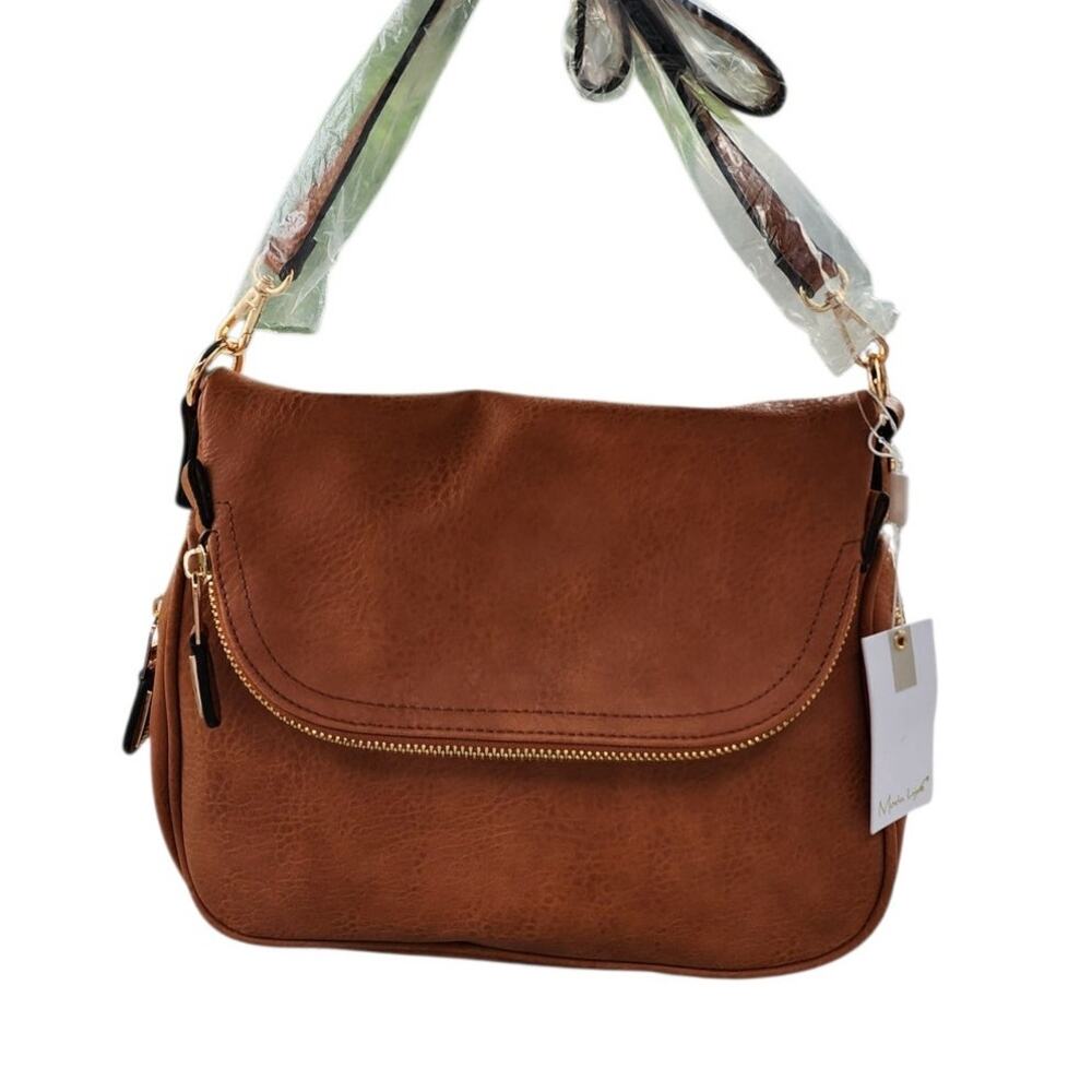 Moda Luxe Dandelion Vegan Leather Large Crossbody Messenger Bag - Picture 2 of 12
